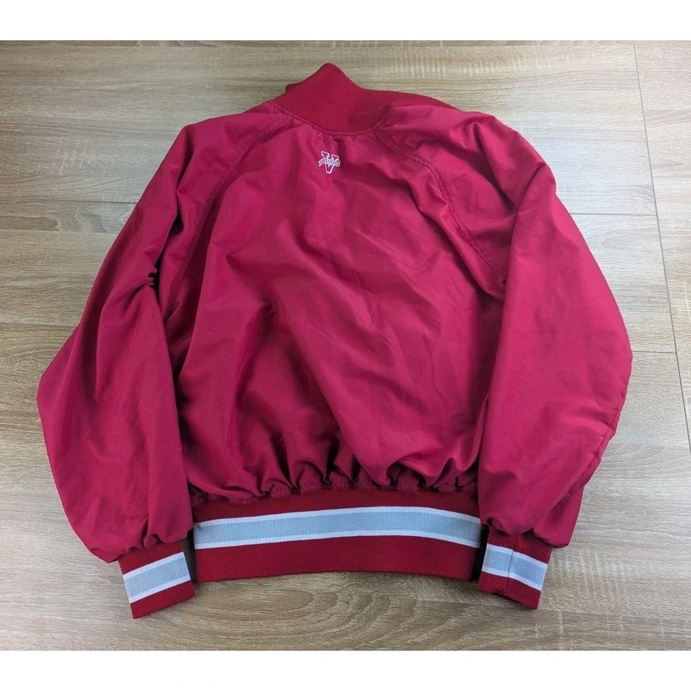Victory Athletics Men Red Bomber Jacket Size L Made In USA Vintage 90s Y2K Style